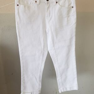 White Jean Capris